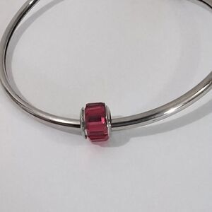 Silver Magenta‎ Charm for Pandora Style Bracelet